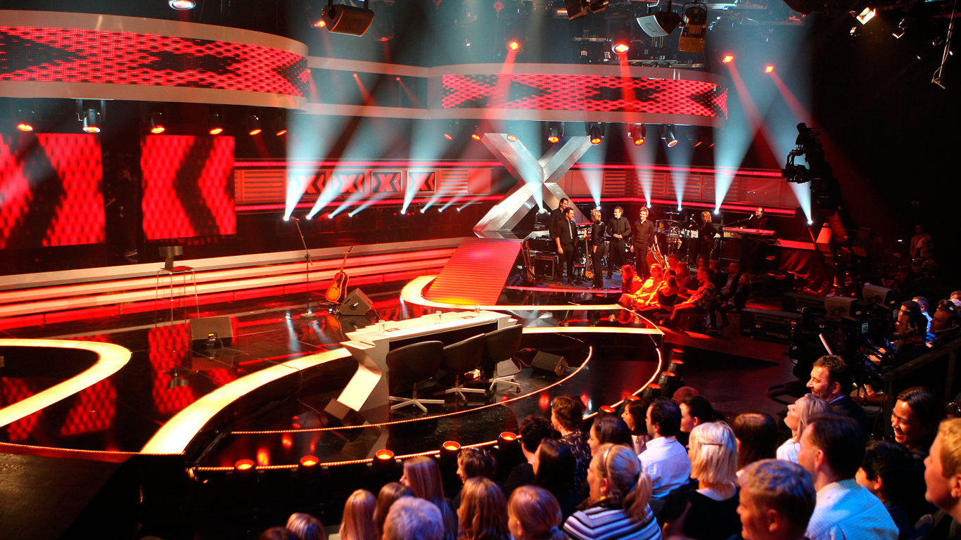 'X Factor'-scenen som den tog sig ud ved premieren i 2008. Foto: Mogens Flindt/Scanpix.